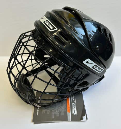 New Nike Bauer 1500 Hockey Helmet Combo large with cage face black CSA ice mask