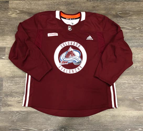 Colorado Avalanche Adidas MIC Pro Stock Hockey Practice Jersey Burgundy Size 56
