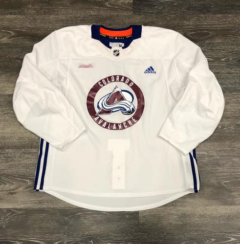 Colorado Avalanche Adidas MIC Pro Stock Hockey Practice Jersey White Size 56