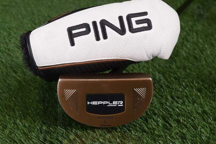 PING HEPPLER PIPER C 33" MALLET PUTTER W/ PING GRIP & HEADCOVER ~ STRAIGHT STEEL