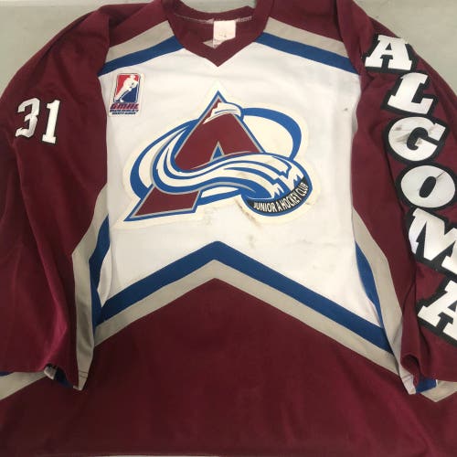 Algoma Avalanche JrA game worn goalie jersey #31