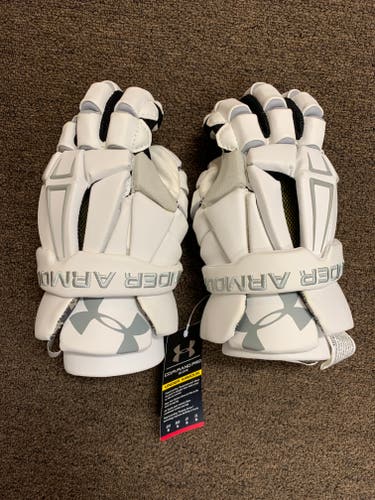 New Under Armour Command Pro White Medium Lacrosse Gloves