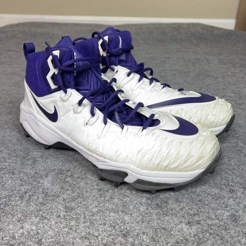 Nike Mens Football Cleat 14 White Purple Shoe Lacrosse Pair Force Savage Pro