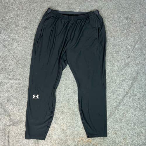 Under Armour Womens Pants Extra Large Black White Slim Light Cropped Athleisure