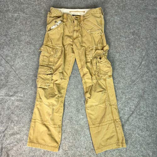 Polo Ralph Lauren Mens Pants 30x28 Brown Cargo Paratrooper Military Durable Y2K