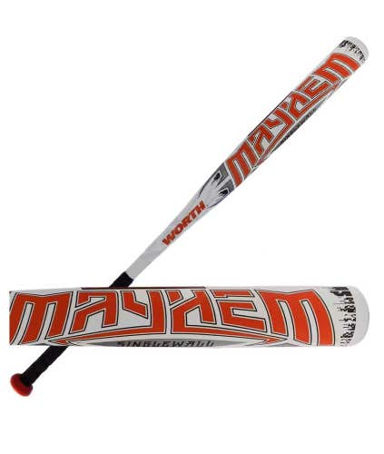 Worth Mayhem RETMAY -3-27 Singlewall Alloy -7 Slowpitch Softball Bat, 34"/27 oz
