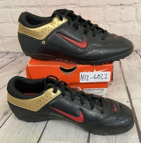 Nike First Touch II Soccer Shoes Color Black Sport Red Metallic Gold US Size 6.5