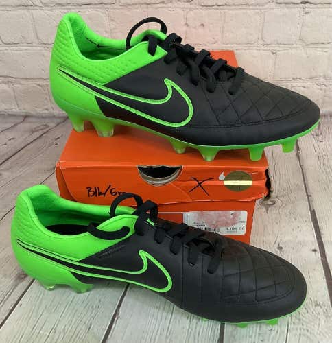 Nike 631518 003 Tiempo Legend V FG Soccer Cleats Color Black Strike Green US 6.5