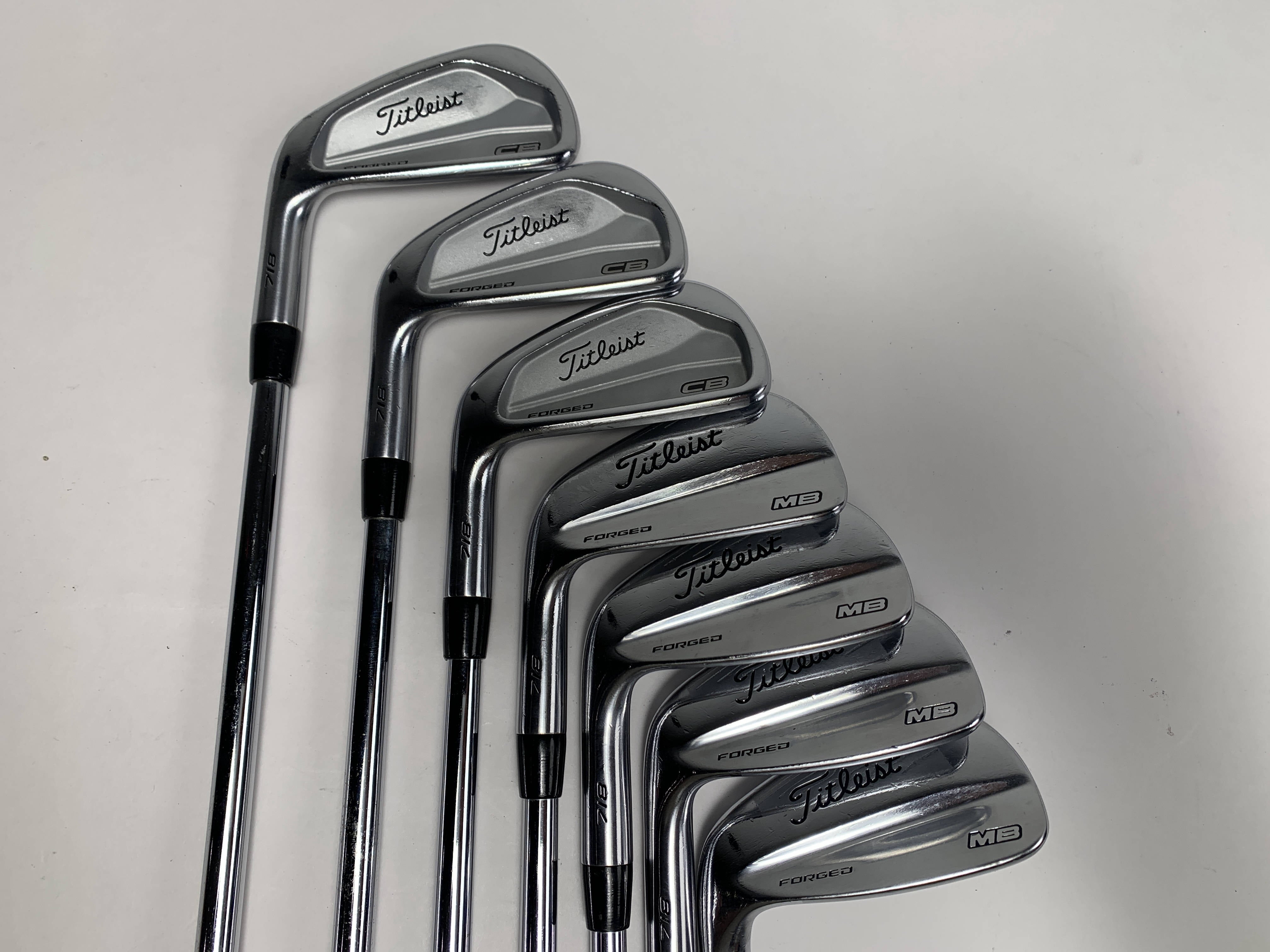 Titleist 718 MB/CB Combo Iron Set 4-PW KBS Tour Extra Stiff Steel Mens LH