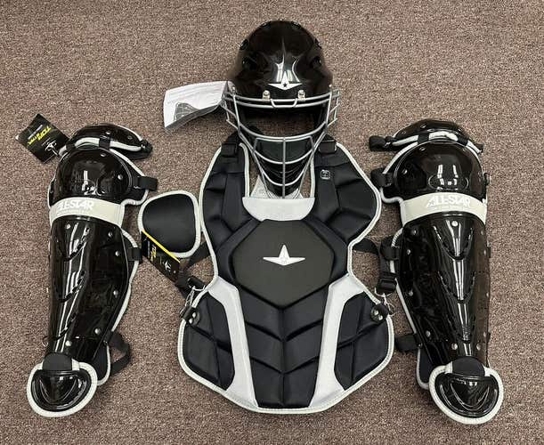 All Star Top Star Youth Ages 10-12 Baseball Catchers Gear Set - Black