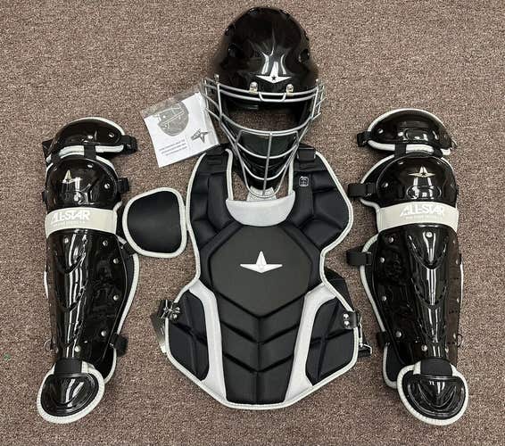 All Star Top Star Youth Ages 8-10 Baseball Catchers Gear Set - Black