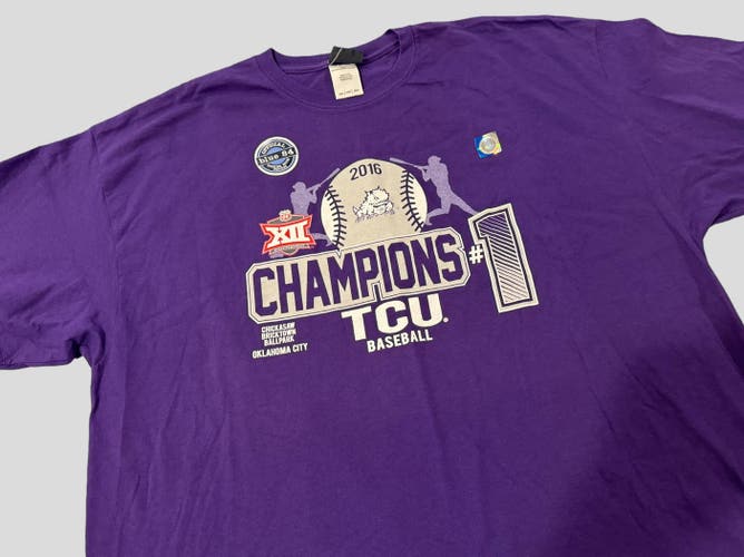 NCAA TCU Horned Frogs Omaha 2016 College World Series XXL Big XII T-Shirt
