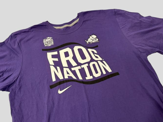 NCAA TCU Horned Frogs “Frog Nation” Peach Bowl XXL T-Shirt Used