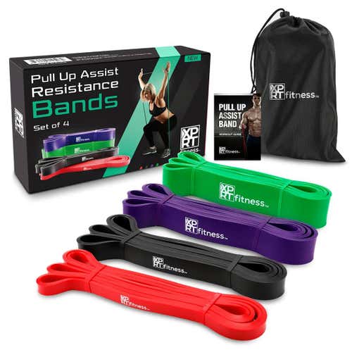 New Xprt Fitness 4 Pull Up Power Band Set #zdrb02