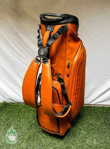 Gently Used G/Fore Golf Transporter III Brown Leather Stand Bag 4-Way 6 Pocket