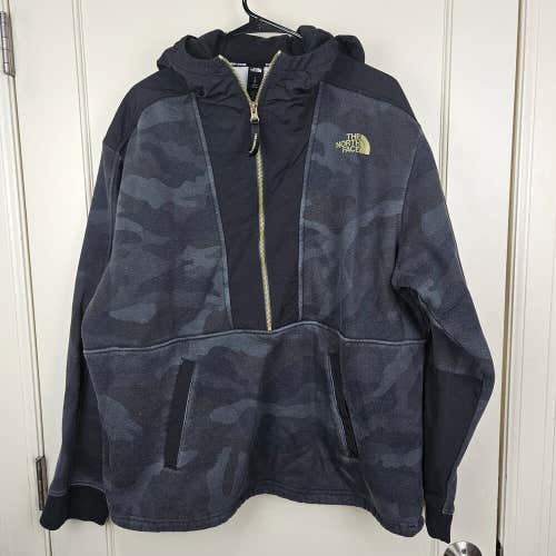 The North Face Pullover Half Zip Hoodie Jacket Men’s Size: L Black Camo