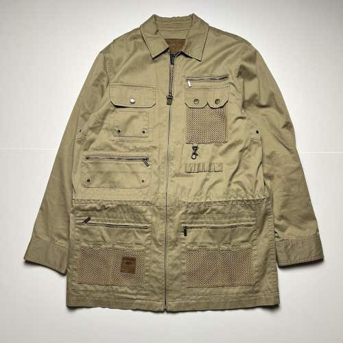 Ralph Lauren Safari Outfitters Men's Zip Up Jacket Khaki Pockets Sz Small