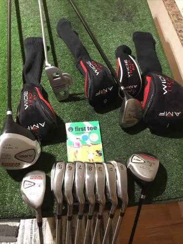 AMF Wide Track AVS Full Set (D,3W,5W,4H,5-PW-SW,Putter)Med. Firm Graphite &Steel