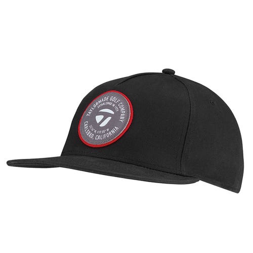 NEW TaylorMade 5 Panel Flatbill Black Snapback Golf Hat/Cap