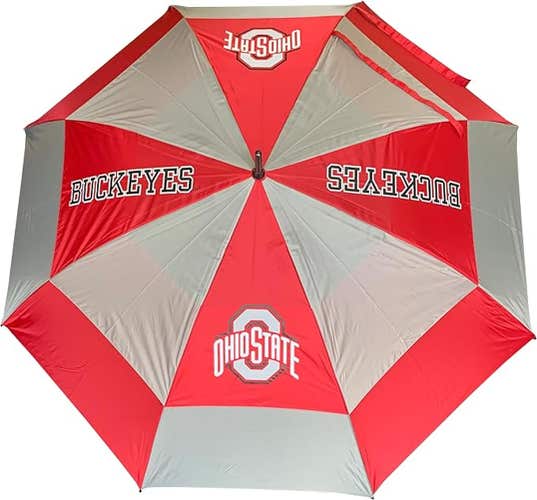 Team Golf NCAA Ohio State Buckeyes Double Canopy Umbrella (Red/White, 62") Golf