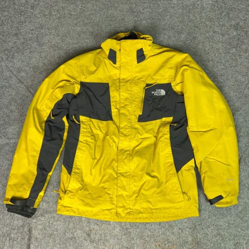 North Face Mens Jacket Small Yellow Gray Ski Snowboard Removable Sweater Hyvent