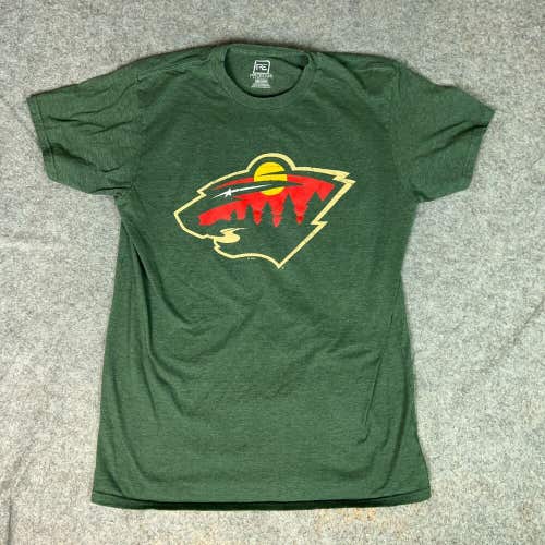 Minnesota Wild Mens Shirt Large Green Short Sleeve Tee T Ice Hockey Parise #