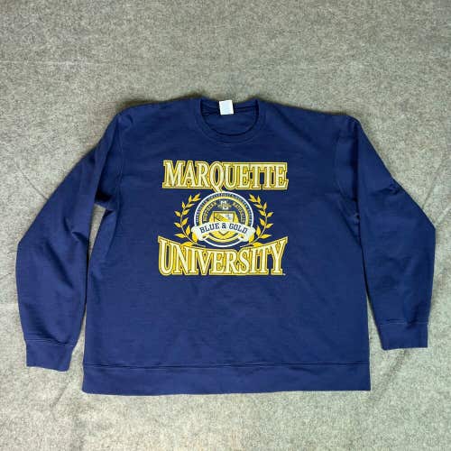 Marquette Golden Eagles Mens Sweatshirt 2XL XXL Navy Pullover Crew Neck Sweater