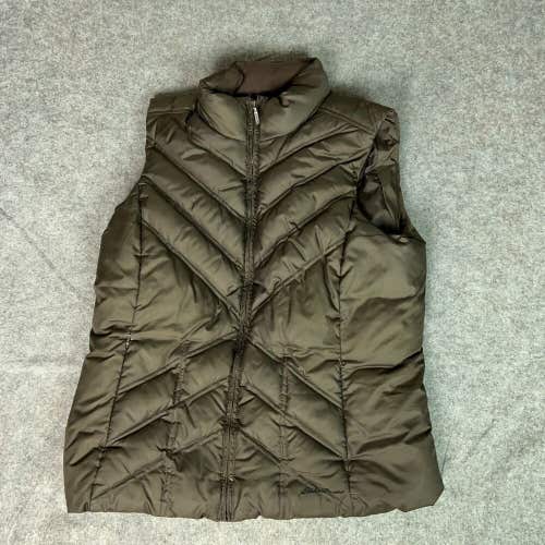 Eddie Bauer Womens Jacket Large Vest Puffer Down Filled Quilted Top Gorpcore