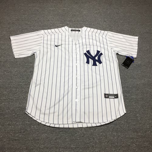 New York Yankees Derek Jeter Jersey White Large Men's Nike Baseball Jersey