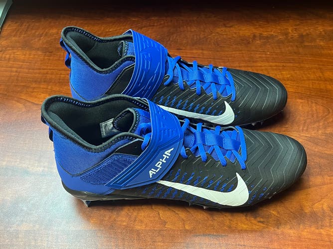 Nike Alpha Menace Pro 2 Blue White Black Football Cleats BV3945 400  Size 13