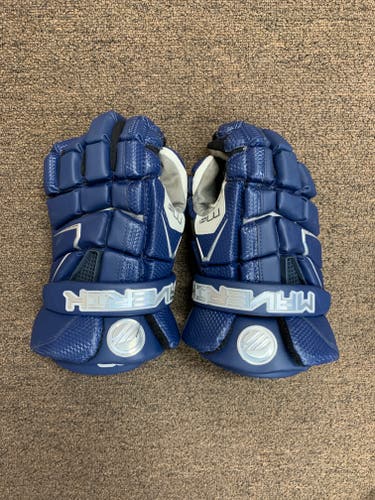 Used Maverik M4 Large Navy Blue Lacrosse Gloves