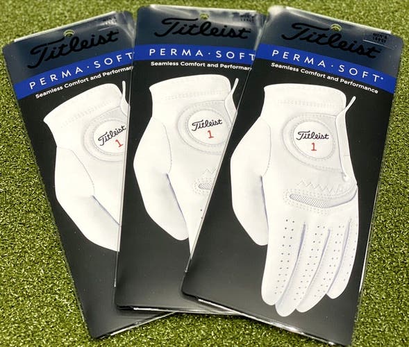Titleist Perma Soft Leather Golf Glove 3-Pack Bundle Lot Mens Large L New #84224
