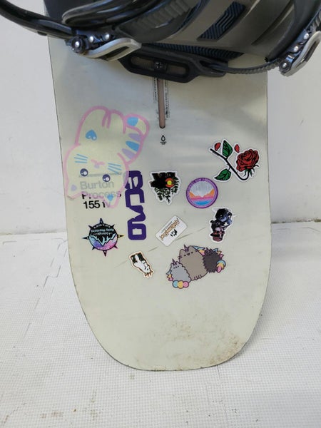 Used Burton Process Flying V 155-damage Project- 155 Cm Men's Snowboard Combo