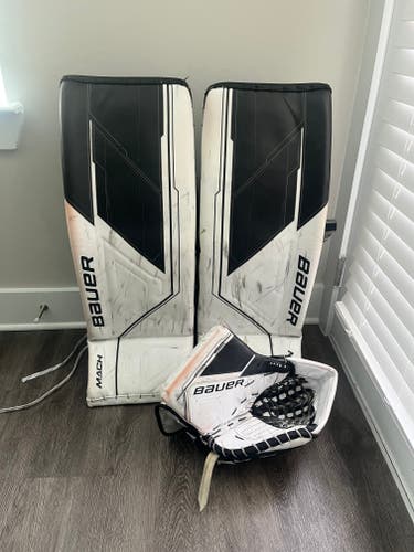 Used Small Bauer MACH Goalie Leg Pads