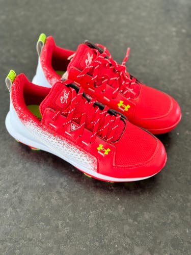 Red New Kid's Low Top Molded Cleats Bryce harper