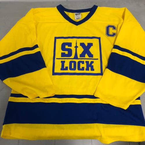 Six Lock mens large yellow game jersey #8