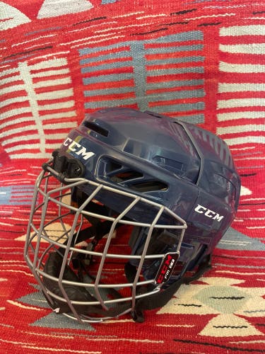 CCM FL3DS Junior Combo helmet blue