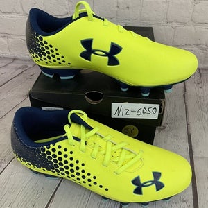 Under Armour Blur Flash-IV FG JR Soccer Cleats Color Bright Yellow Midnight Blue