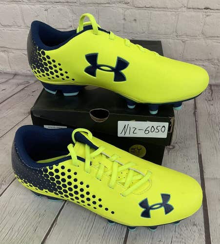 Under Armour Blur Flash-IV FG JR Soccer Cleats Color Bright Yellow Midnight Blue