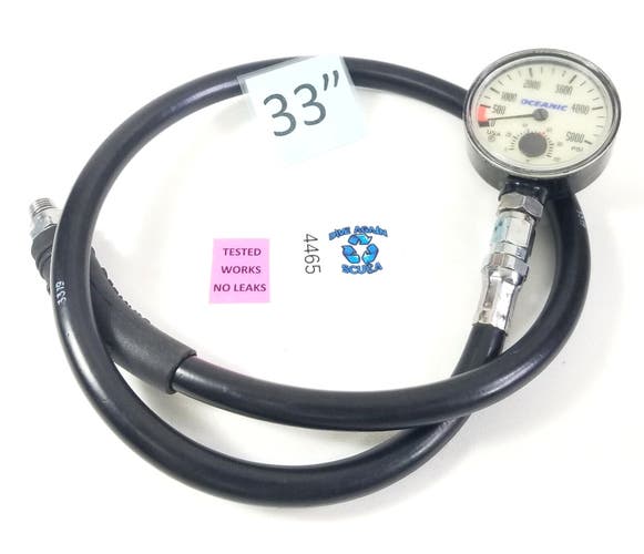Oceanic 5000 PSI SPG Submersible Pressure Gauge w Thermometer 5,000 Scuba  #4465
