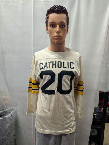 Vintage 1970s Catholic Football Champion Durene Football Jersey 42