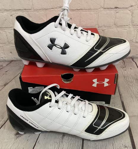 Under Armour 1208460-101 Dominate HG JR Soccer Cleats Colors White Black US 3Y