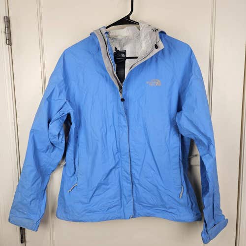 The North Face Hyvent Rain Jacket Womens Size M Blue Full Zip Outdoor Waterproof
