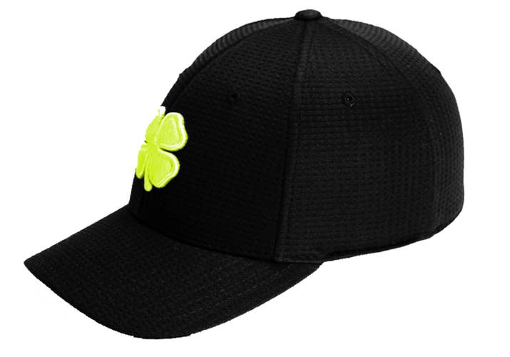 NEW Black Clover Live Lucky Flex Waffle 7 Black/Neon Yellow Fitted S/M Golf Hat