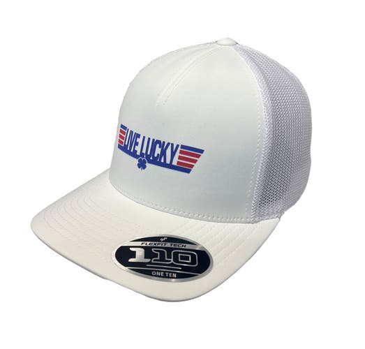 NEW Black Clover Live Lucky Top Gun HD Patch White Snapback Golf Hat/Cap