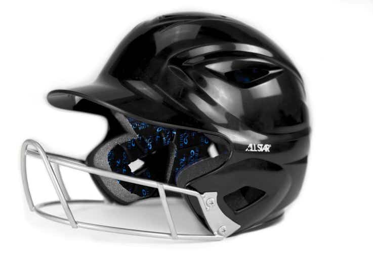 New System 7 Helmet Fastpitch Wguard Bk