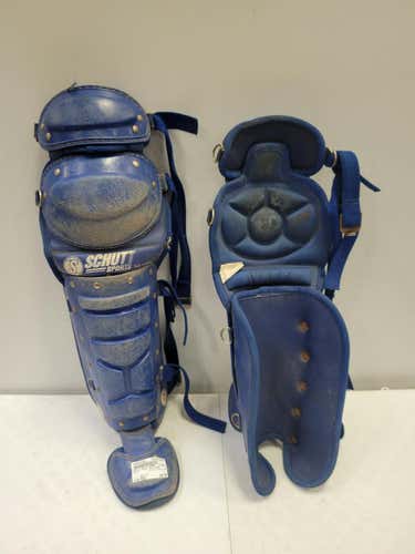 Used Schutt Blue Shin Pads Adult Catcher's Equipment