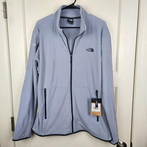 NWT The North Face Men's TKA Glacier Full Zip Fleece Jacket Mid Gray Size: XL