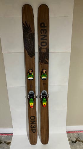Used Custom ON3P 182 cm Powder Skis With Bindings Max Din 14