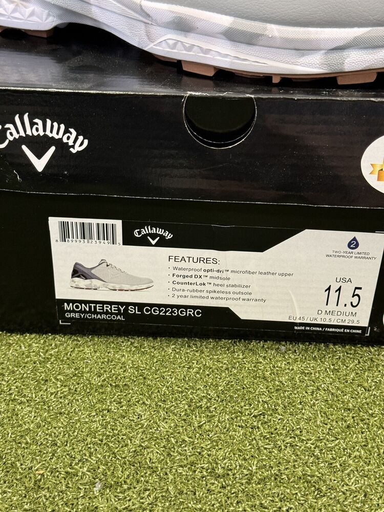 Men's Callaway Monterey SL Spikeless Golf Shoes Size 11.5 CG223GRC